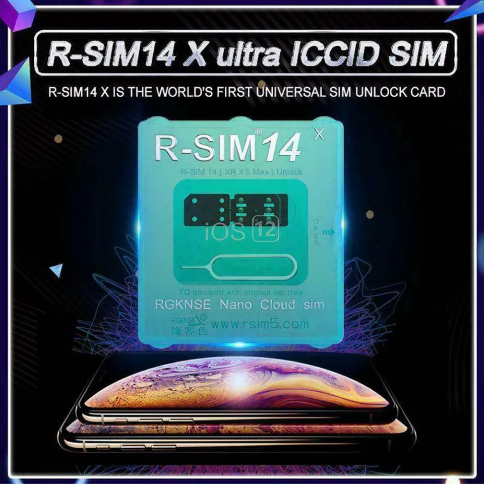 RSIM14 12 R-SIM Nano Unlock Card for iPhone XS MAX/XR/XS/8/7/6 4G iOS 12 11 