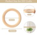 60Pcs 70mm Wood Rings,Wooden Ring Wood Circles for DIY Crafts, Macrame Plant Hanger,Ornaments and Jewelry Making. 