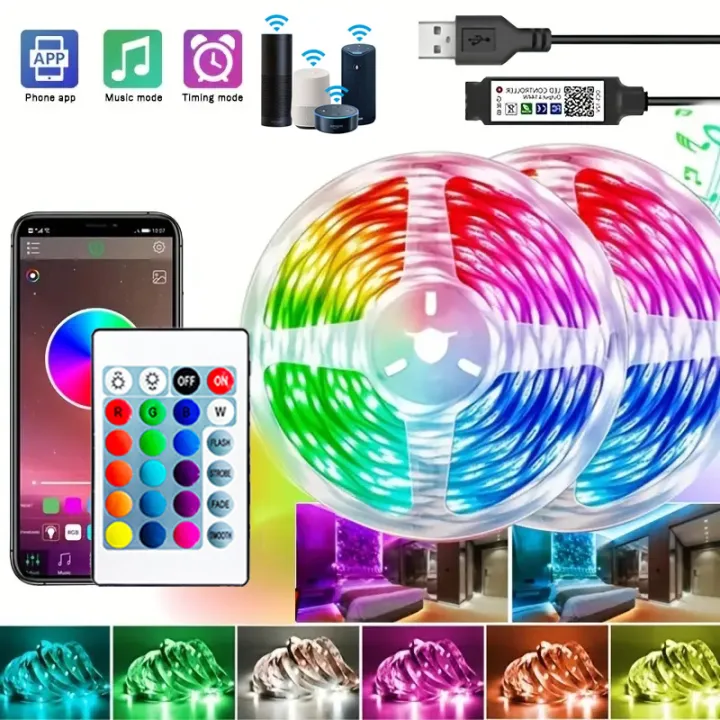 Led Strip Lights 5050 Rgb Color Changing 5v Usb Led Smart App Control ...