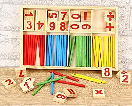 Intelligence stick Toy/ Counting Sticks Montessori Toys / Wooden Toys /Math Educational Toy, Wooden Intelligence Sticks Number Cards and Counting Rods with Box  (Counting Sticks)