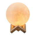 3D Magical Moon Light Moon Lunar LED Night Light Lamp Touch Sensor Color Changing with Wooden Stand Charging. 
