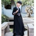 Hanfu Boy's Spring and Autumn Children's Ancient Costume Chivalrous Costume Winter Boy's Chivalrous Style Bamboo Hat Student Chinese Costume. 