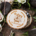 Personalized Wooden Wedding Box Custom Engagement Ring Holder For Double Rings Proposal Ceremony Rustic Decoration Ring. 