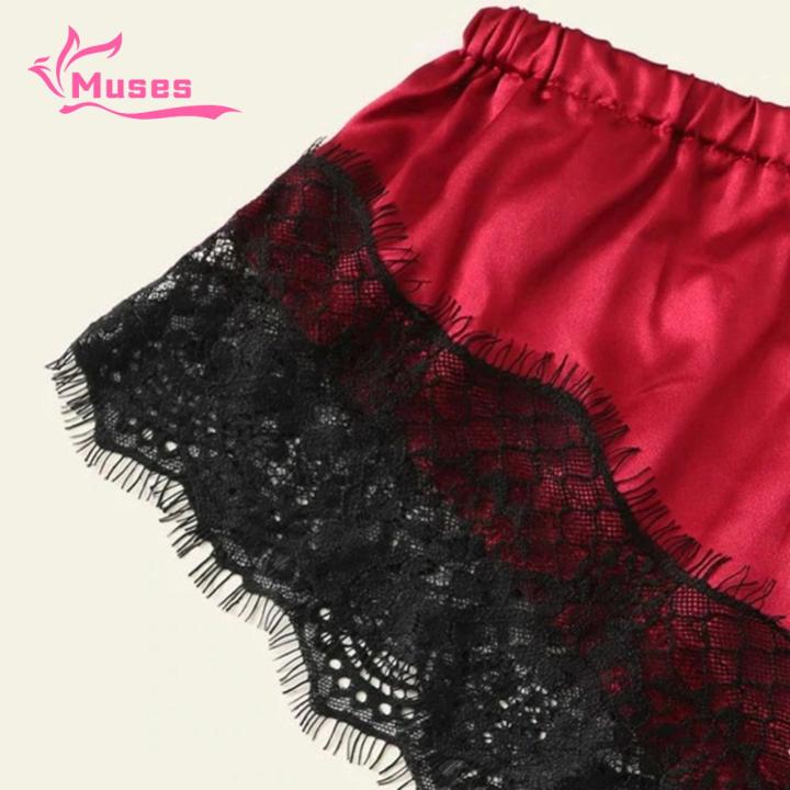 Muses%20Mall%20Camisole%20Shorts%20Set%20Attractive%20Women%20Camisole%20Shorts%20Lace%20Sleepwear%20Set%20-%20Image%2010