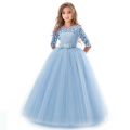 Lace Princess Dress for Girls 6-14 Yrs Long Sleeve Wedding Party Gown Birthday Children Tulle Dress Teenage Formal Long Dress. 