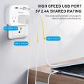 Multi Plug Outlet Extender with USB, Electrical Wall Outlet Splitter with 3 USB Ports and 3 Outlet, For Office, Home...etc.. 