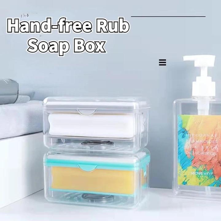 HOT%20Soap%20Box%20Hand-free%20Rub%20Soap%20Bubbler%20Soap%20Drain%20Dish%20Holder%20Multifunctional%20Bathroom%20Kitchen%20Soaps%20Storage%20Container%20with%20Rollers%20-%20Image%204