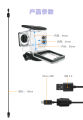 4k Action Camera Waterproof Case Charger/charging Box Usb Cable For A10/h10/f88 Eis Anti-Shake S9 Pro Ultra Protect Frame. 