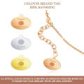 CELOVIS Athena Interlocking Zirconia Double Ring Pendant with Roman Numeral Chain Necklace for Women ( 18K Rose Gold/ Gold ). 