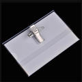 100X Clear Plastic Pouch Blank Name ID Tag Holder Badge Holders Clip Safety Pin. 