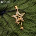 Gold Plated Pendant Star Pendant For Ladies With White Stone Fashion Stylish Rich Look Pendant For Women SJ-WP. 
