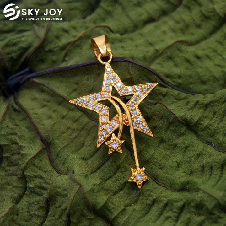 Gold Plated Pendant Star Pendant For Ladies With White Stone Fashion Stylish Rich Look Pendant For Women SJ-WP