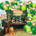 NXFDSIOZ 268Pcs Jungle Party Balloon Arch Green Balloon Decoration, with Artificial Tropical Palm Leaves for Birthday Party. 