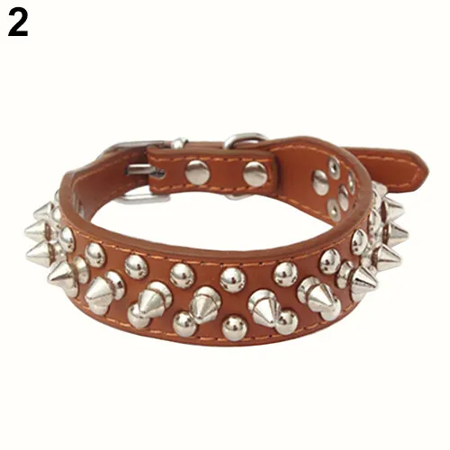 haosu® Pet Dog Rivet Collar Spiked Studded Strap Faux Leather Buckle Neck Collar