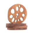 Wooden placemat Lotus root slice coasters   Irregular Solid wood Cup mat Table mat for Home decor  Dining table  Kitchen  Tea party Restaurant. 