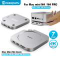 Minisopuru Mac Mini M4 Hub Dock Stand With M.2 SSD Enclosure 4K60Hz HDMI SD/TF USB C HUB Docking Station for Mac Mini M4/M4 Pro. 