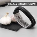 Garlic Press Squeezer - Garlic Presser Stainless Steel Garlic Ginger Rocker/Crusher/Chopper/Squeezer with Ergonomic Handle - Garlic Cutting Mince Tool Cutter for Home/Kitchen/Outdoor. 