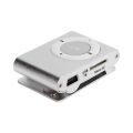 MP3 Player Portable and Fashionable Metal Clip Support Micro SD TF Card MP3 Mini Music Player USB Supports Micro SD Card Portable Stylish Sport Mini Clip Mini Mp3 Player easily to carry in your pocket use for Travelling, Jogging, Walking Gift for child Hi. 