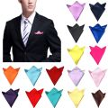 Fancy Black Mens Wedding Business Prom New Solid Blazer Satin Plain Prom Hankerchief Jacket Pocket Square Suit Boys Hanky. 