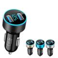 Car Dual Usb Car Cigarette Lighter 5V 3.1A Power Socket for Phones Cameras PC Fast Charger Adapter with LED Display. 