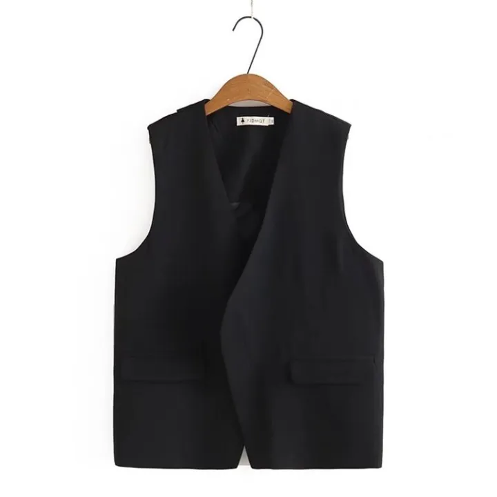 Plus%20Size%20XL-4XL%20Black%20Beige%20Women's%20Sleeveless%20Vests%20Ladies's%20Elegant%20Spring%20Autumn%20New%20Officewear%20Blazers%20-%20Image%203