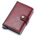 【hot】 SEMORID Credit Card Holder Holder Slim Leather Wallet Pop Up Wallet RFID Blocking Metal Double Card Case For Men And Women. 