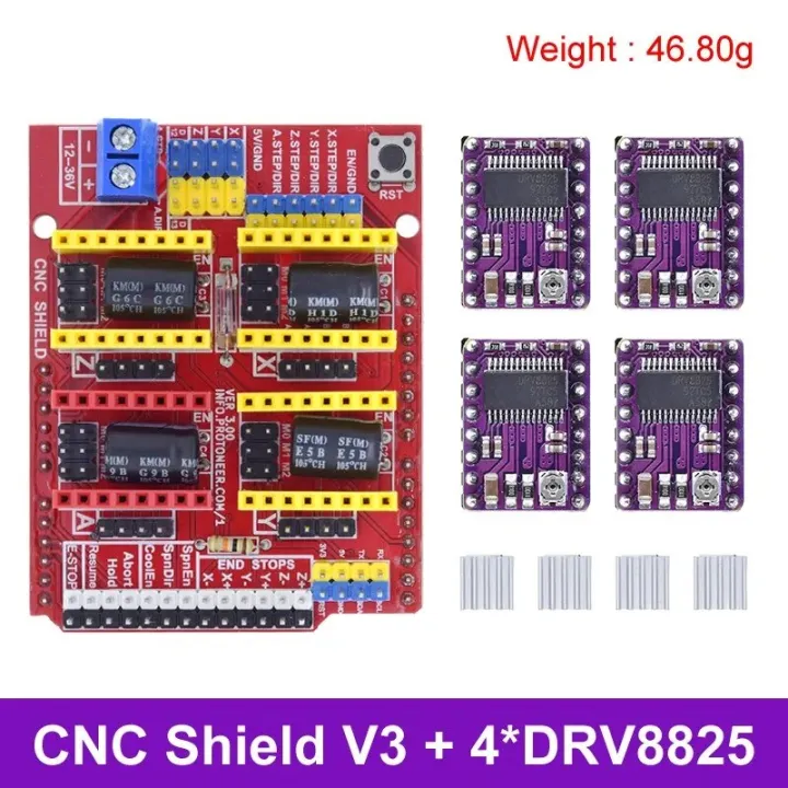 CNC%20Shield%20V3%20Engraving%20Machine%203D%20Printe+%204pcs%20DRV8825%20Or%20A4988%20Driver%20Expansion%20Board%20For%20Arduino%20+%20UNO%20R3%20With%20USB%20Cable%20-%20Image%202