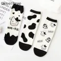 INS New Black White Cow Pattern Tube Socks Sweet Lolita Japanese College Student Cotton Unisex Dropship. 