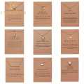 Enacolor Simple New Letter Paper Card Wings Alloy Pendant Necklace for women. 