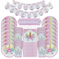 Unicorn Birthday Party Decorations Kids Banner Unicorn Disposable Tableware Set Balloon Baby Shower Girl Birthday Party Supplies. 