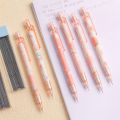 0.5mm Sweet Peach Mechanical Pencil with Leads Cute Pencil School Stationery Supplies Gift Cartoon Students Prize. 