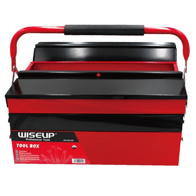 Steel tool box 21" (530mm) 5 tray heavy red & black WISEUP brand 150106