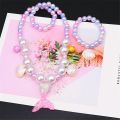 【hot】 2/5Pcs Girls Jewelry Sets Mermaid Pearl Necklace Bracelet Ring Earring Set Kids Toys Children Princess Fashion Accessories Girl. 