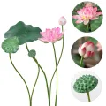 Home Ponds Decor Artistic Landscape Artificial Flower DIY Decoration Long Stem Decorative Fake Flower Green EVA Lotus Leaf Wedding Decoration. 
