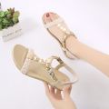 Internet Celebrity Classic Beach Sandals2023Summer Korean Style Rhinestone Elastic Flat Sandals Student Shoes Maternity Shoes Large Size Shoes. 