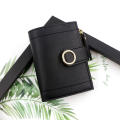 Card holder Ladies purse Compact PU leather Coin pocket Small wallet Folding design Short size Money holder for Daily use Travel accessory Shopping companion Gift for women. 