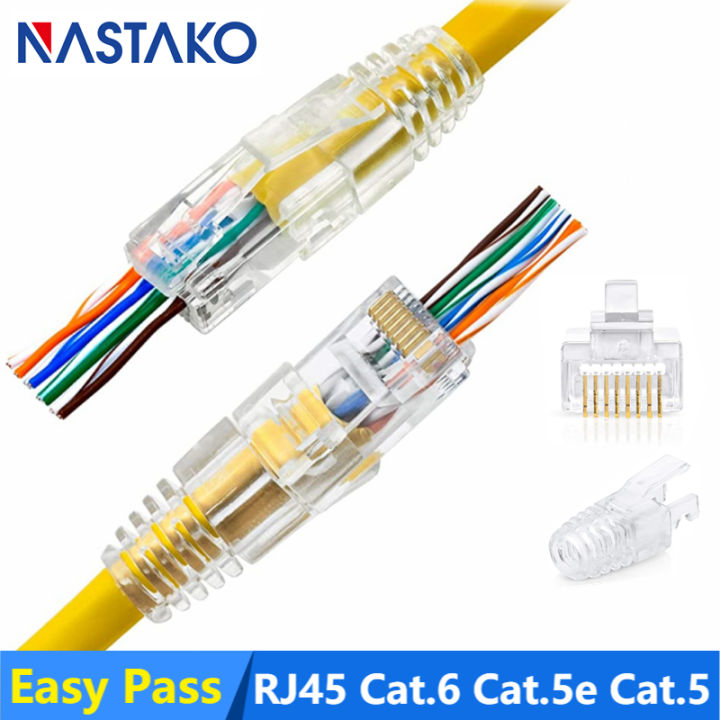 Fastro Rj45 Nastako Rj45 Passthrough Cat5e Cat6 Rj45 Connector Utp Rj45 Modular ...