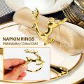 12Pcs Christmas Elk Deer Napkin Rings Gold Alloy Napkin Buckle Napkin Ring Holder Hotel Restaurant Wedding Party Dinner Table Decoration. 