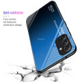 Quiberk for Samsung Galaxy A34 A54 5G Tempered Glass Hard Case Gradient Color Back + Soft Frame Shockproof Phone Cover. 