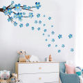New Style Blue Plum Wall Sticker Art Decals Living Room Sofa Bedroom Wall Background Decorations Plum Blossom Stickers Wallpaper. 