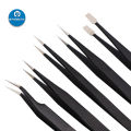 【StyleVoyager】10Pcs ESD Antistatic Tweezers Set Multifunction Stainless Steel Nipper Precision Curved Straight Tweezer Electronics Tool Kit. 