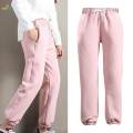 Women Warm Casual Trousers, Girls Winter Fleece Jogger Pant,Ladies Thickened Thermal Sweatpants Sports Trousers with Drawstring Closure XL. 
