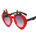 Durable Children sunglasses Comfortable Retro Lightweight Cartoon strawberry glasses Lovely UV protection Boys Girls tide eyeglasses for Outdoor activities Beach vacations Summer fashion Kids'. 