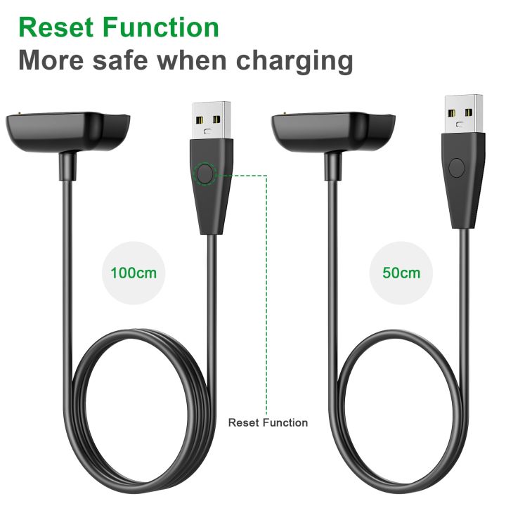 100cm/50cm USB Charger For Fitbit Charge 5 Charging Cable For Fitbit Luxe USB Charging Charger Dock With Reset Function