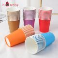 paper plates 10PCS 9 Oz 250ml Solid Thick Paper Cup Disposable Cup Wedding Birthday Party Holiday Disposable TablewareParty Tableware. 