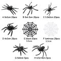 20Pcs/Pack Black Novelty Toy Spider Web Haunted House Prop Decorative Spiders Prank Plastic Fake Spider. 