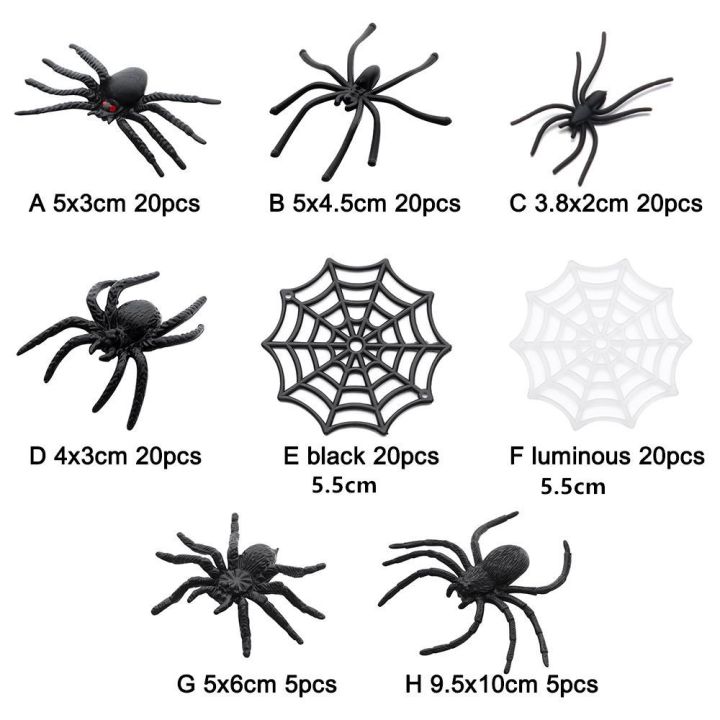 20Pcs/Pack%20Black%20Novelty%20Toy%20Spider%20Web%20Haunted%20House%20Prop%20Decorative%20Spiders%20Prank%20Plastic%20Fake%20Spider%20-%20Image%203