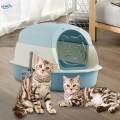 Hooded Cat Litter Boxes with Lid Fully Enclosed Cat Toilet with Handle Sandbox. 