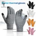 Sunnyheart Winter Knitted Gloves Stylish Touch Screen Winter Gloves for Women Men Warm Windproof Fashionable Knitted Gloves with Ribbed Cuffs Thick Plush Lining Gloves. 