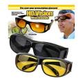 HD vision Glasses Night vision glass  set Night Vision Driving Glass Bike Riding Glass - 2 pcs   Night Sight Night Driving Over Glasses UV Wind Protection Driving, Headlight Glasses with Glare cut Technology. 